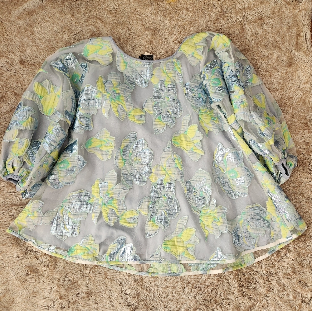 Arianne Elmy Magnolia Floral Good Luck Dress In Sea Combo Women's Size Medium - Picture 12 of 15